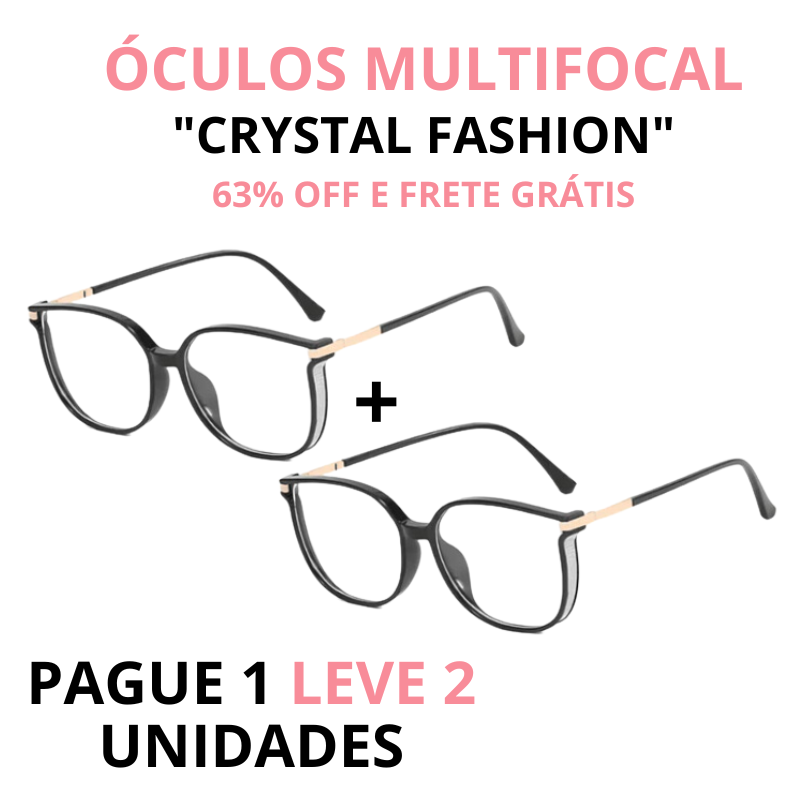 Óculos Feminino Crystal Fashion Multifocal [LEVE 2 PAGUE 1] - Garanta já! UNIDADES RESTANTES DOS DIAS DOS NAMORADOS