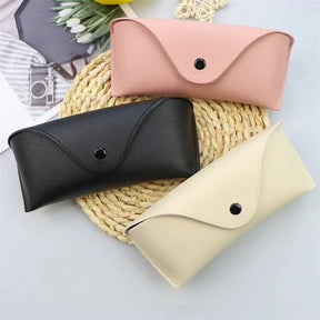 Caixa De Óculos De Miopia De Couro High-End, Óculos De Sol Resistentes À Pressão Sacos, Sacos Monocromáticos Avant Beleza